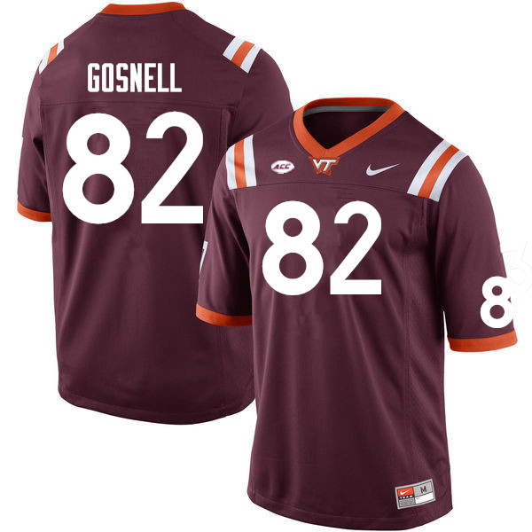 Men #82 Benji Gosnell Virginia Tech Hokies College Football Jerseys Sale-Maroon